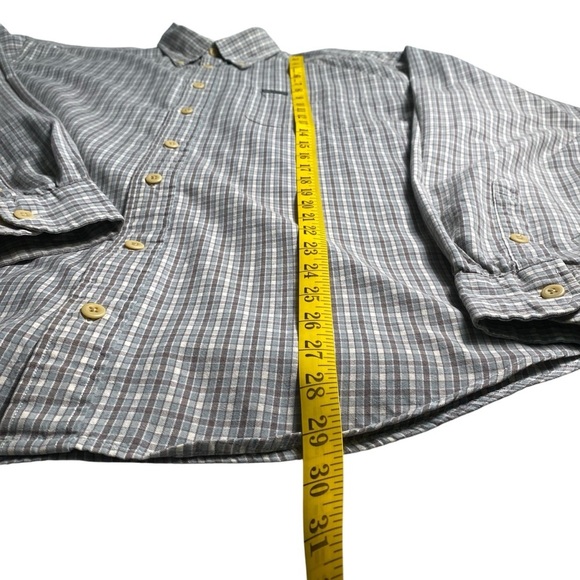 Tommy Hilfiger Blue White and Grey Plaid Button Down, XXL - Picture 4 of 8